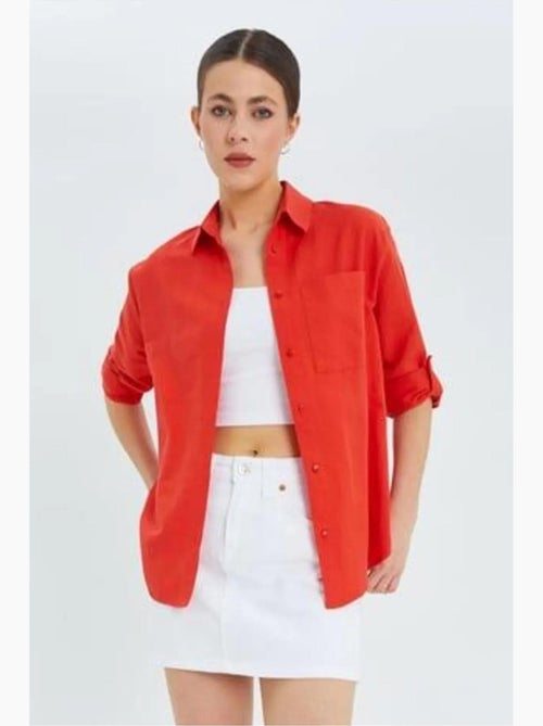 Chemise boutonnée à manches longues avec poche mixray - Kiabi Chemise boutonnée à manches longues avec poche mixray - Kiabi