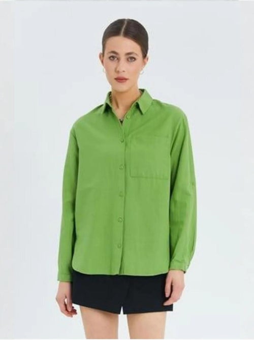 Chemise boutonnée à manches longues avec poche mixray - Kiabi Chemise boutonnée à manches longues avec poche mixray - Kiabi