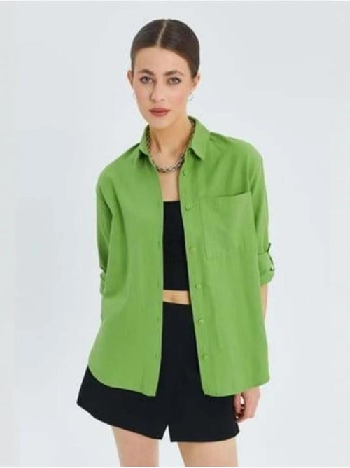 Chemise boutonnée à manches longues avec poche mixray - Kiabi Chemise boutonnée à manches longues avec poche mixray - Kiabi