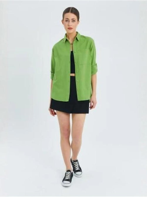 Chemise boutonnée à manches longues avec poche mixray - Kiabi Chemise boutonnée à manches longues avec poche mixray - Kiabi