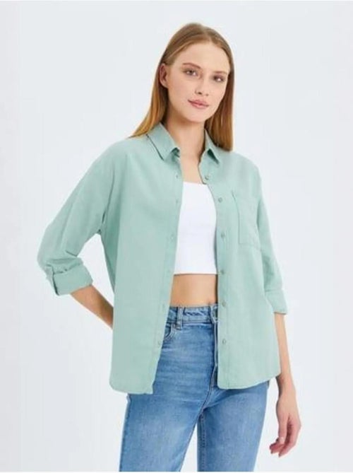Chemise boutonnée à manches longues avec poche mixray - Kiabi Chemise boutonnée à manches longues avec poche mixray - Kiabi