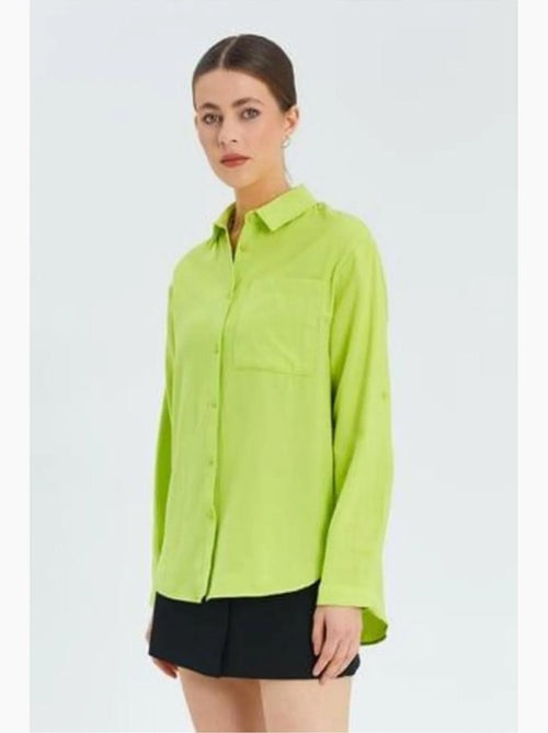 Chemise boutonnée à manches longues avec poche mixray - Kiabi Chemise boutonnée à manches longues avec poche mixray - Kiabi