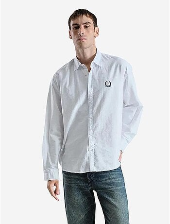 Chemise boutonnée à manches longues brodée giesto