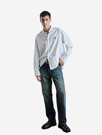Chemise boutonnée à manches longues brodée giesto