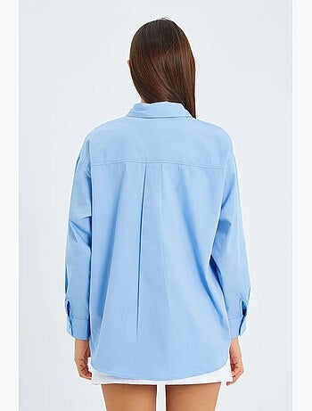 Chemise boutonnée à manches longues en coton mixray