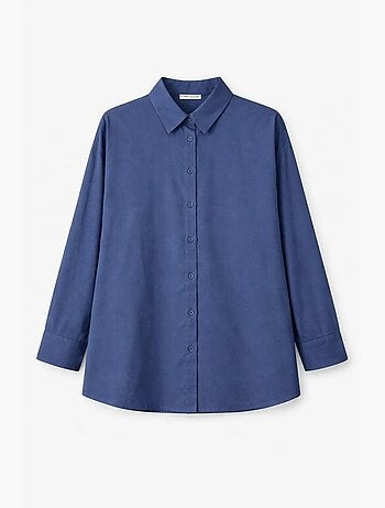 Chemise boutonnée à manches longues en coton mixray
