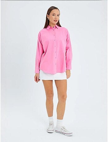 Chemise boutonnée à manches longues en coton mixray