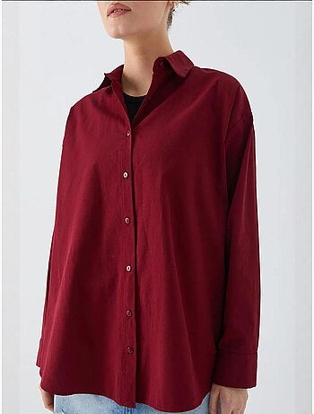 Chemise boutonnée à manches longues en coton mixray