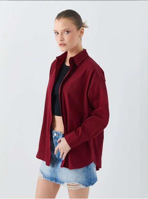 Chemise boutonnée à manches longues en coton mixray - Kiabi Chemise boutonnée à manches longues en coton mixray - Kiabi