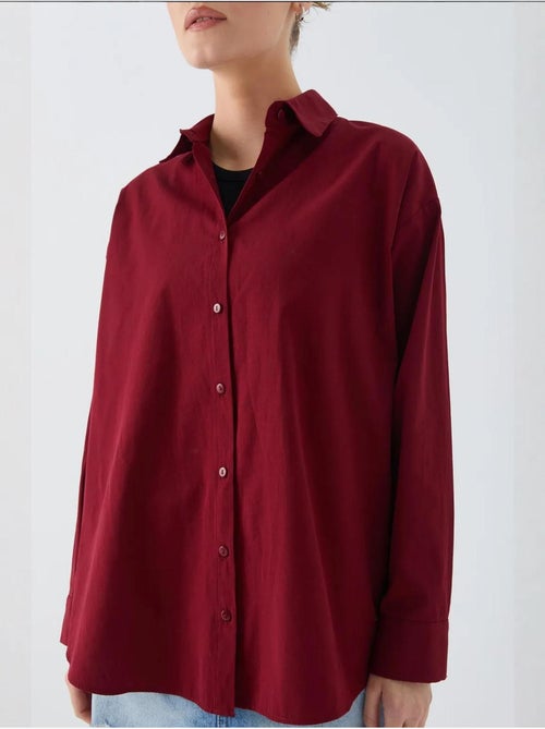 Chemise boutonnée à manches longues en coton mixray - Kiabi Chemise boutonnée à manches longues en coton mixray - Kiabi