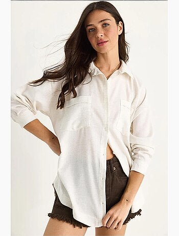 Chemise boutonnée à manches longues et à motifs avec poche lucci