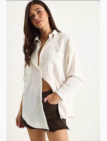 Chemise boutonnée à manches longues et à motifs avec poche lucci