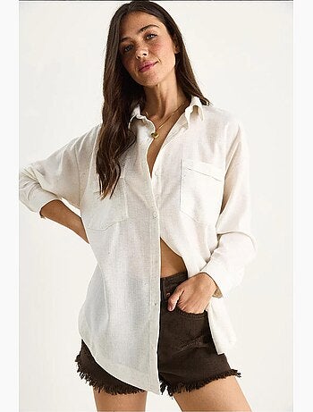 Chemise boutonnée à manches longues et à motifs avec poche lucci