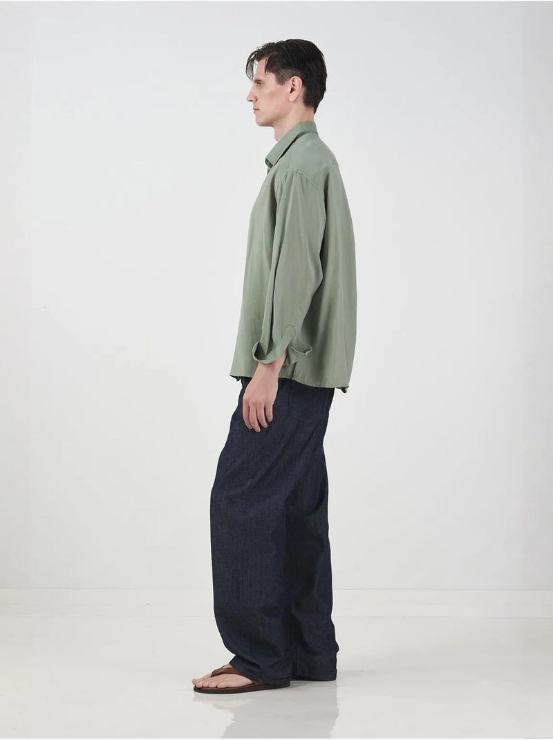 Chemise boutonnée à manches longues oversize giesto Vert menthe - Kiabi