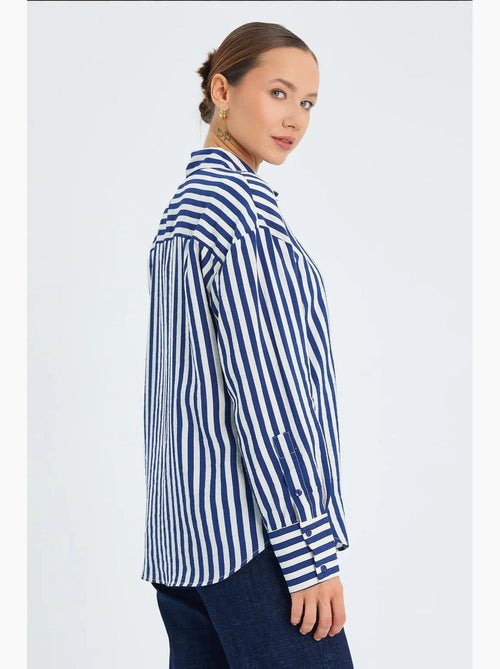 Chemise boutonnée à manches longues rayée mixray - Kiabi Chemise boutonnée à manches longues rayée mixray - Kiabi