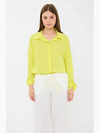 Chemise boutonnée à manches longues surdimensionnée hiccup