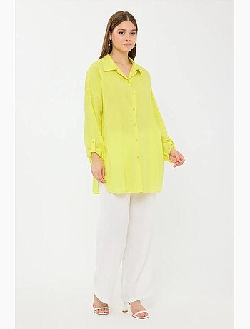 Chemise boutonnée à manches longues surdimensionnée hiccup