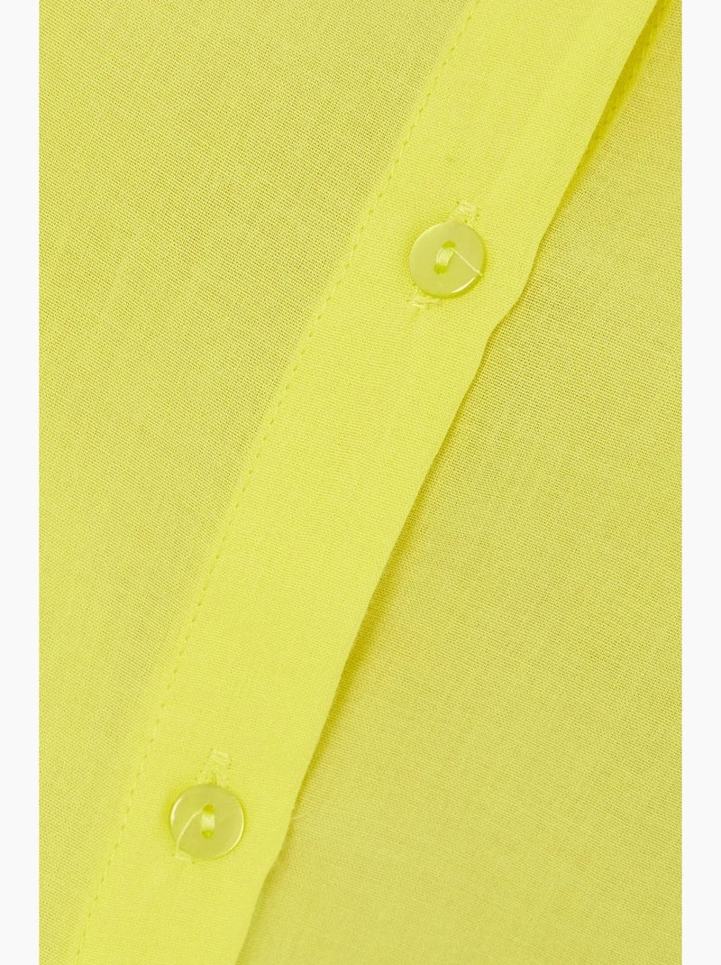 Chemise boutonnée à manches longues surdimensionnée hiccup Jaune - Kiabi