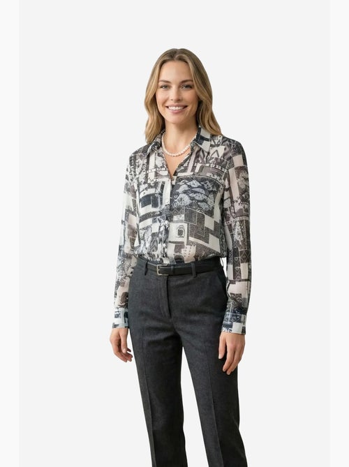 Chemise boutonnée à motif géométrique ma mode my fashion - Kiabi Chemise boutonnée à motif géométrique ma mode my fashion - Kiabi