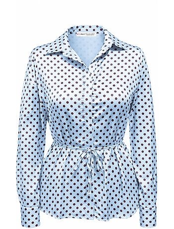 Chemise boutonnée à pois avec détail cravate mixray