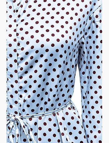 Chemise boutonnée à pois avec détail cravate mixray