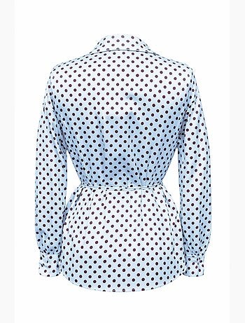 Chemise boutonnée à pois avec détail cravate mixray