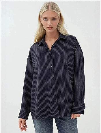 Chemise boutonnée à rayures avec col chemise
