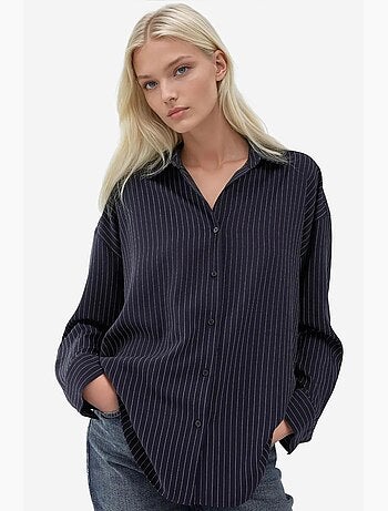 Chemise boutonnée à rayures avec col chemise hiccup