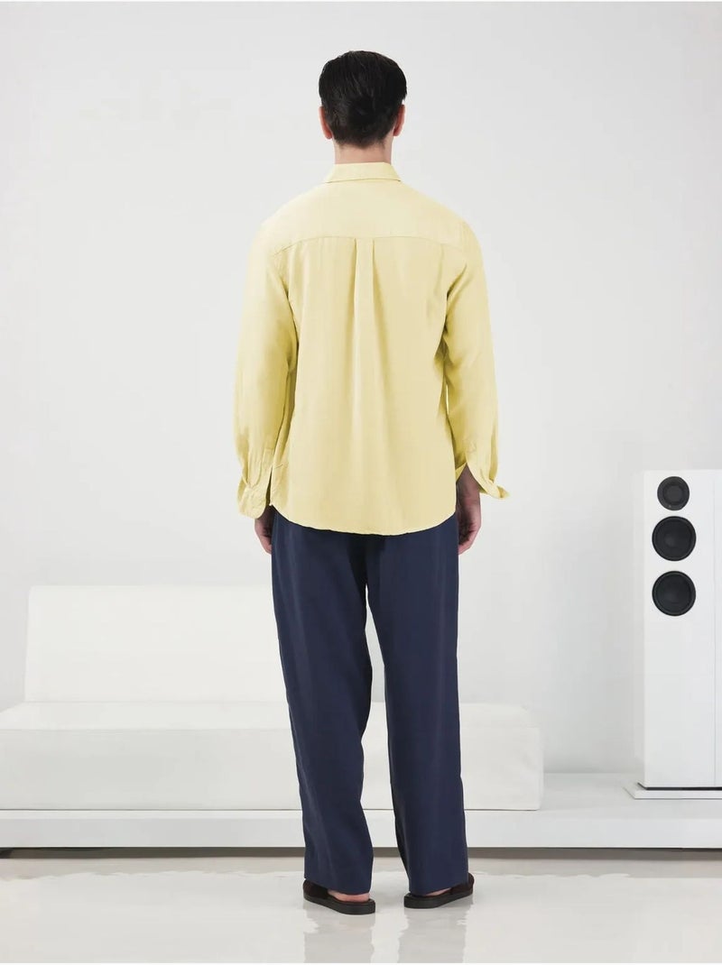 Chemise boutonnée coupe classique giesto Jaune citron - Kiabi
