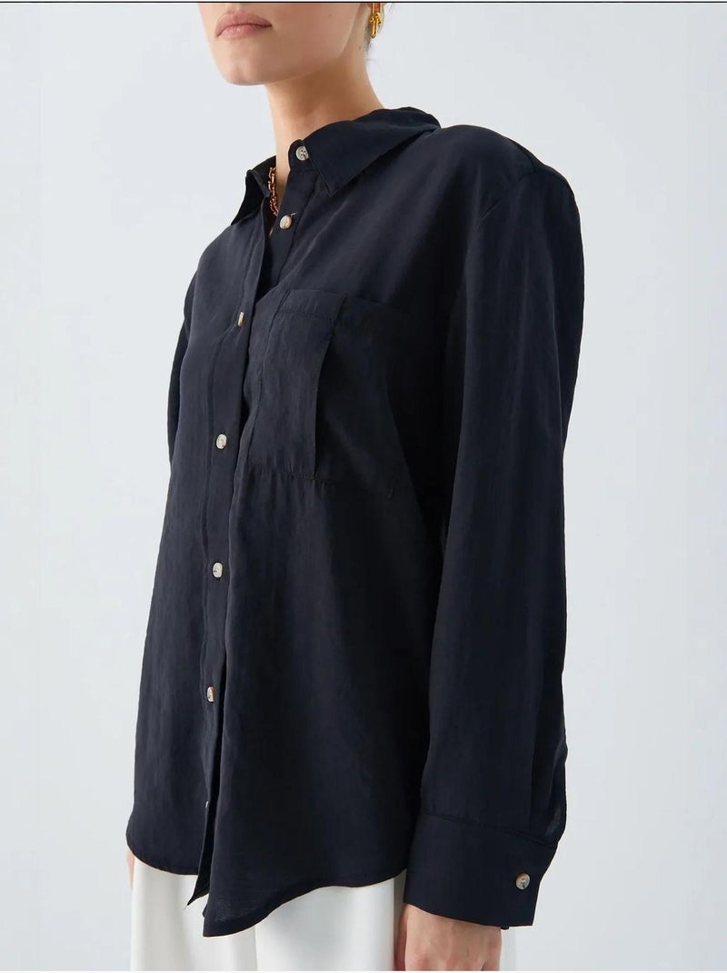 Chemise boutonnée coupe décontractée avec poche mixray Noir - Kiabi