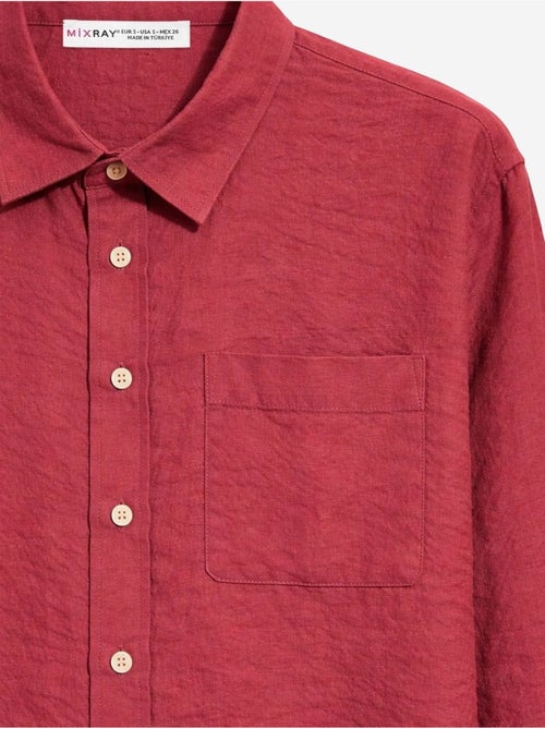 Chemise boutonnée coupe décontractée avec poche mixray - Kiabi Chemise boutonnée coupe décontractée avec poche mixray - Kiabi