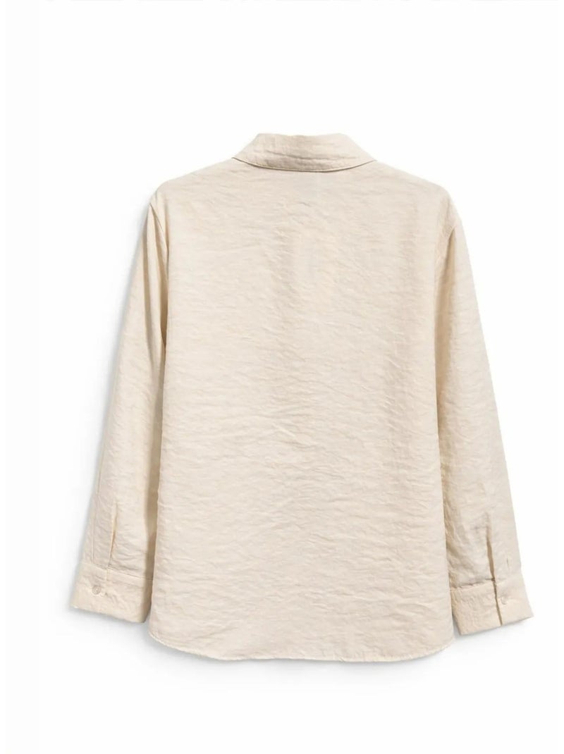 Chemise boutonnée coupe décontractée avec poche mixray Sable - Kiabi