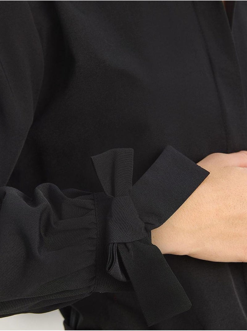 Chemise boutonnée coupe décontractée ceinturée lucci Noir - Kiabi