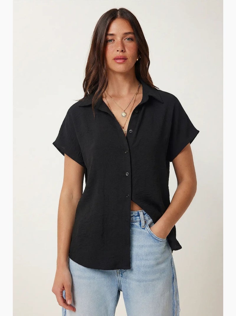 Chemise boutonnée décontractée istanbul Noir - Kiabi