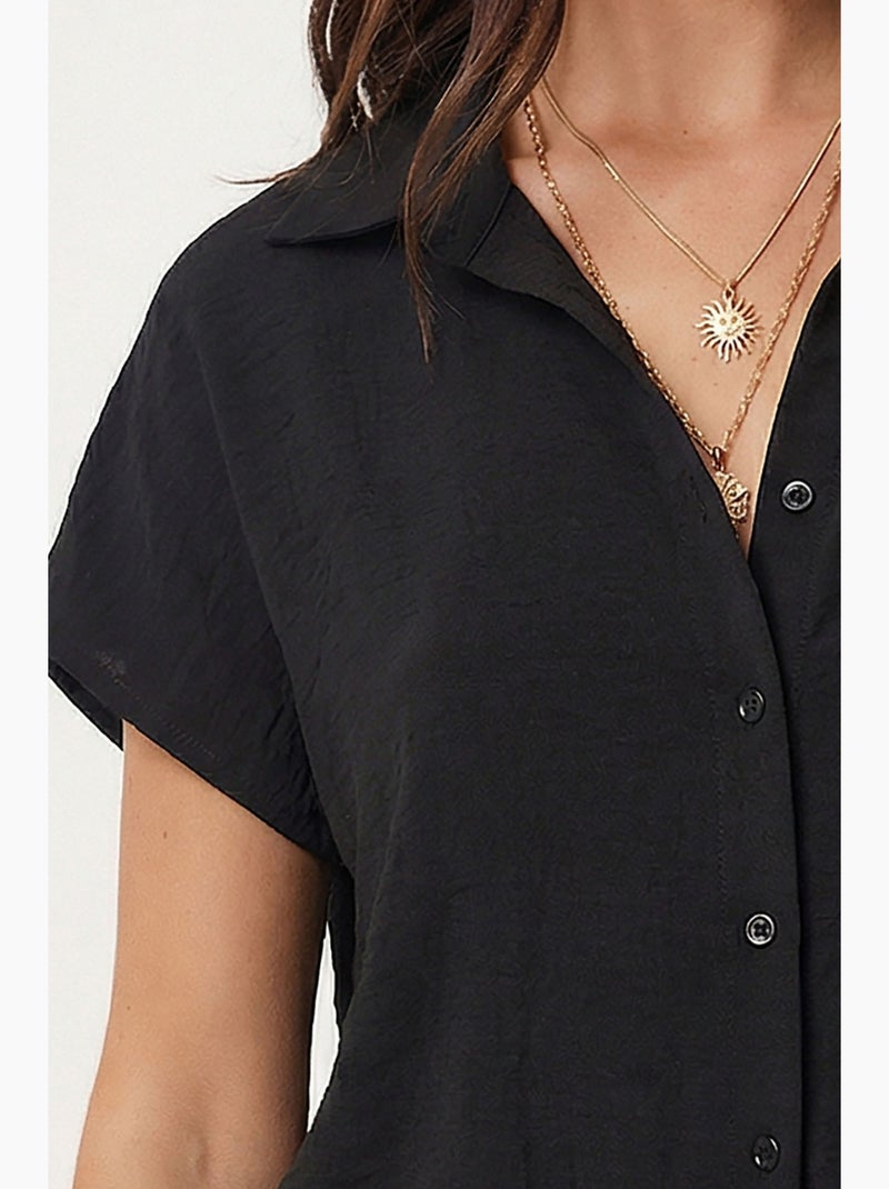 Chemise boutonnée décontractée istanbul Noir - Kiabi
