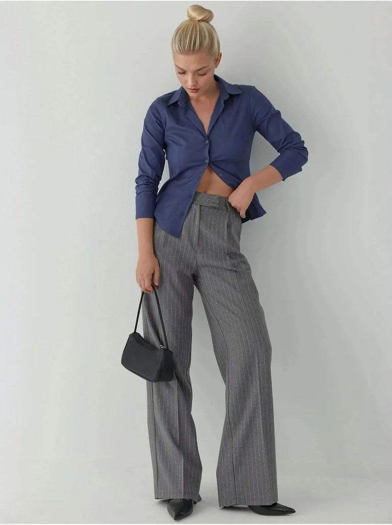 Chemise boutonnée élégante à manches longues hiccup Bleu marine - Kiabi