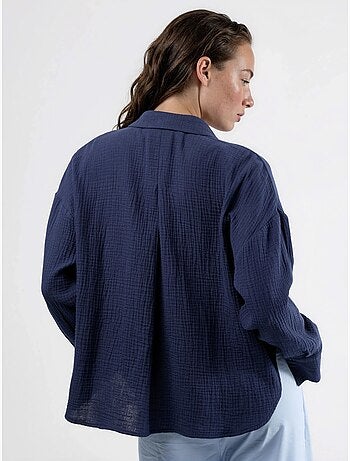 Chemise boutonnée en coton texturé busem