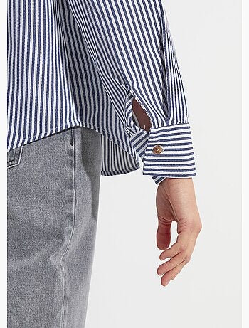 Chemise boutonnée en denim rayé - afibel