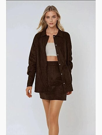 Chemise boutonnée en faux daim hiccup