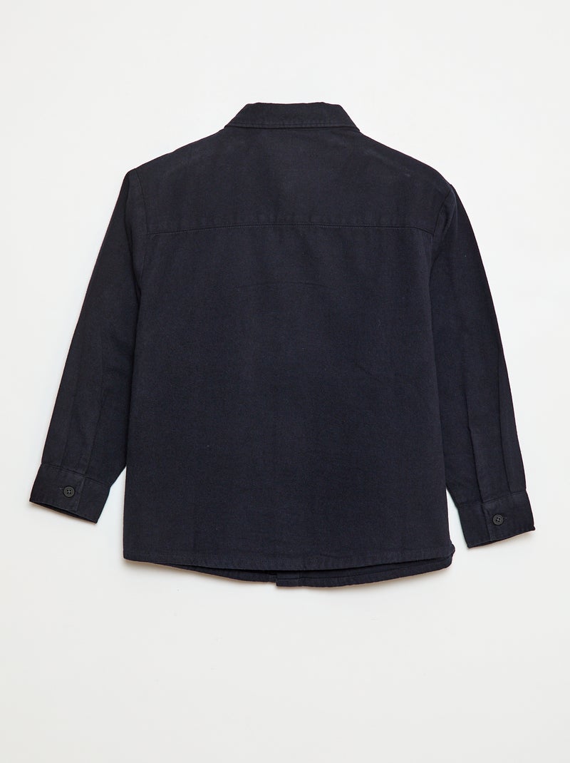Chemise boutonnée en flanelle Bleu - Kiabi