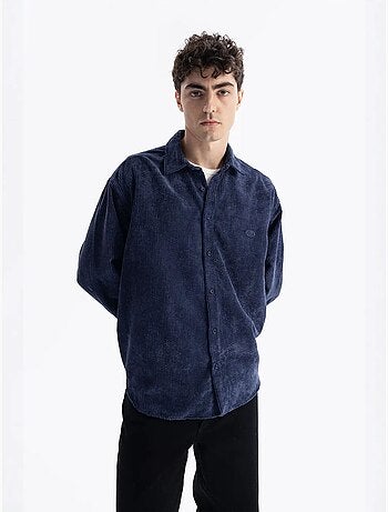 Chemise boutonnée en gabardine texturée giesto