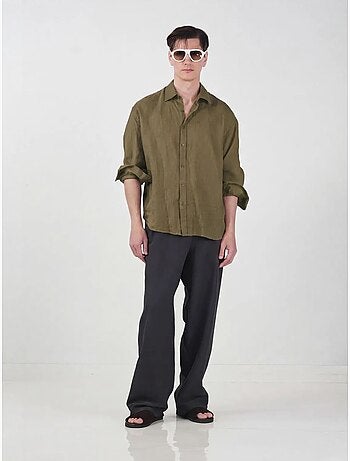 Chemise boutonnée en lin oversize pour homme giesto