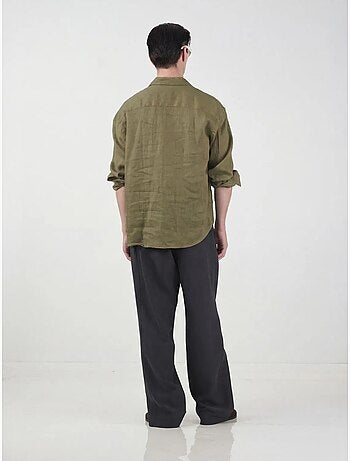 Chemise boutonnée en lin oversize pour homme giesto