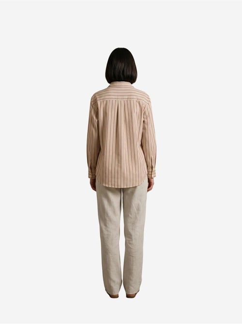 Chemise boutonnée en lin rayé my fashion - Kiabi Chemise boutonnée en lin rayé my fashion - Kiabi