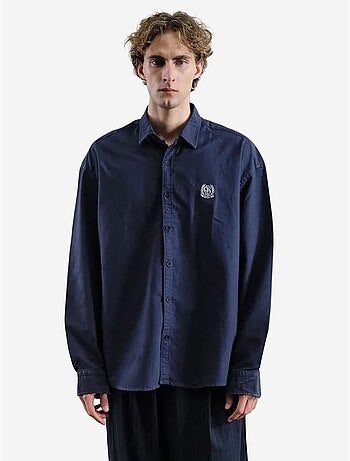 Chemise boutonnée en popeline brodée giesto