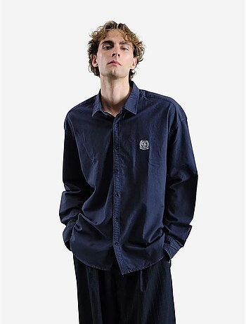 Chemise boutonnée en popeline brodée giesto