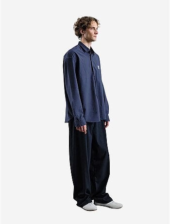 Chemise boutonnée en popeline brodée giesto