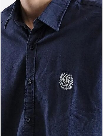 Chemise boutonnée en popeline brodée giesto