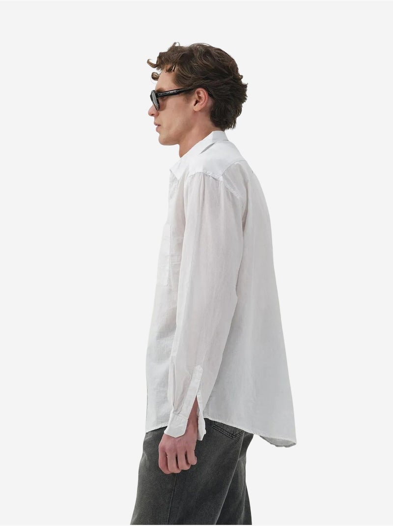 Chemise boutonnée en popeline coupe classique giesto Blanc - Kiabi