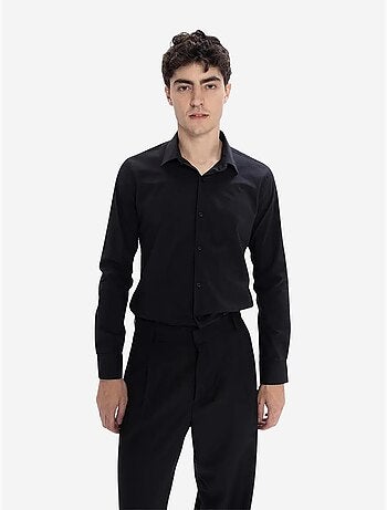 Chemise boutonnée en popeline coupe slim giesto